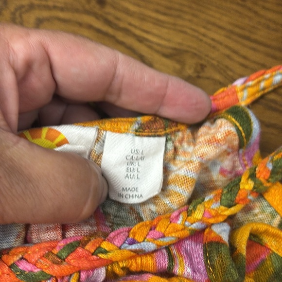 C&C CALIFORNIA Linen Colorful Tropical Print Tank Top - Picture 3 of 8